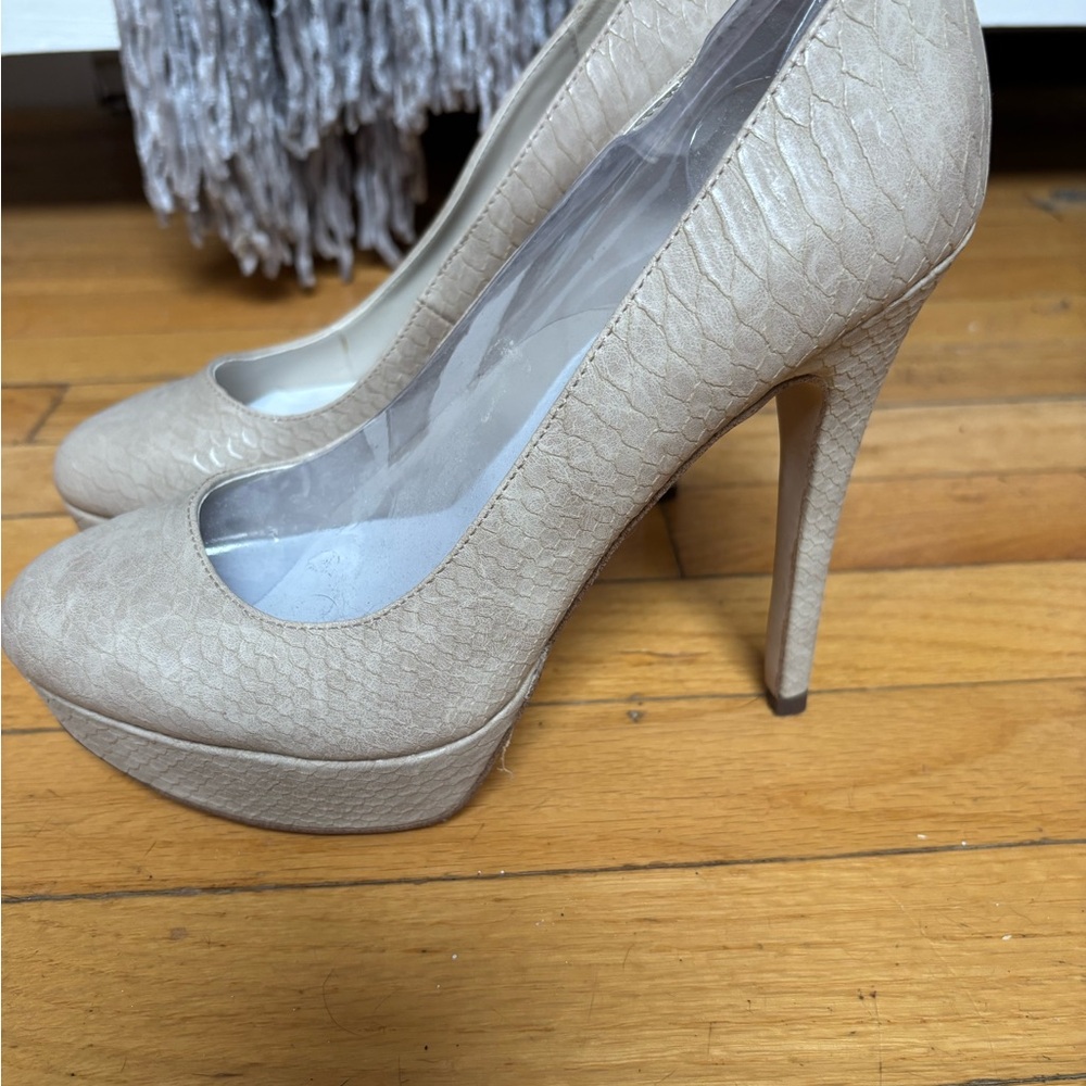 Aldo Textured Cream Heels